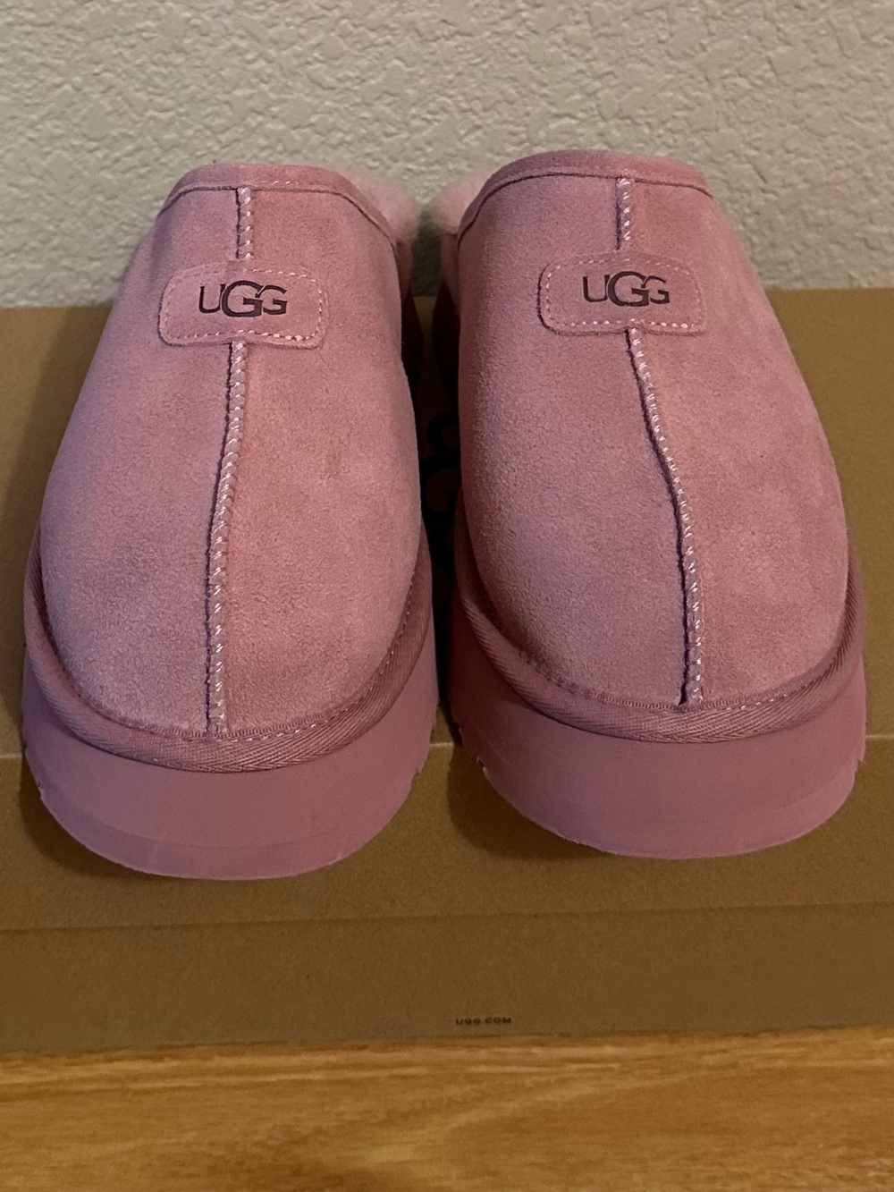 UGG Pink Suede Slip-On Clogs